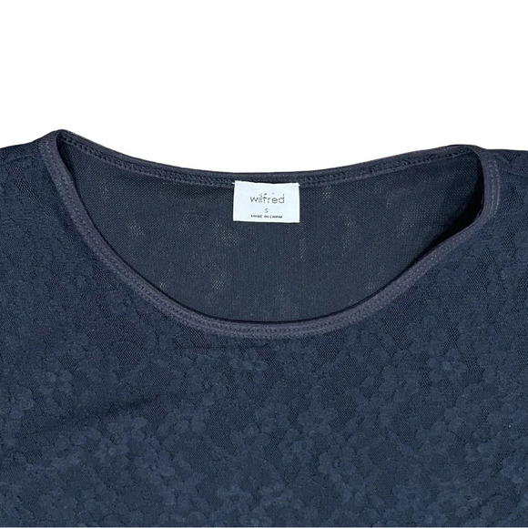 Aritzia Wilfred Black Lace Trouble Bodycon Mini Dress Sheer Long Sleeves Small - Picture 8 of 11